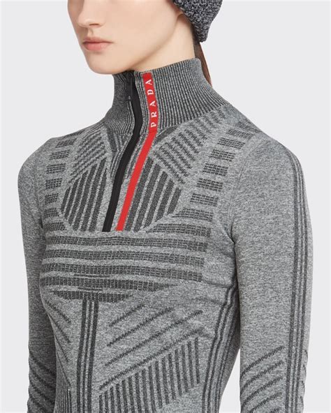 Grey Tech Rec Nylon Piqué Sporty Top 